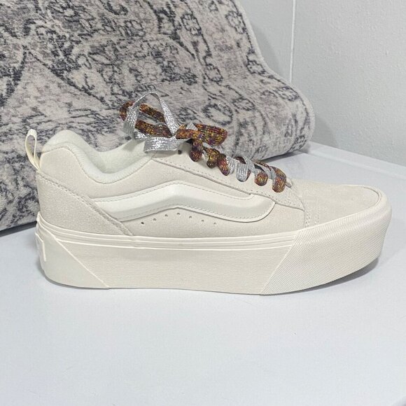 NEW Vans Knu Stack Suede 'White Multi-Color Laces' Size 8 - Picture 2 of 7